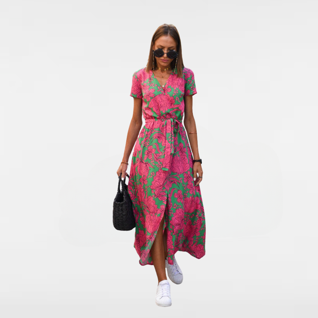 Fiorina | Floral print wrap maxi dress
