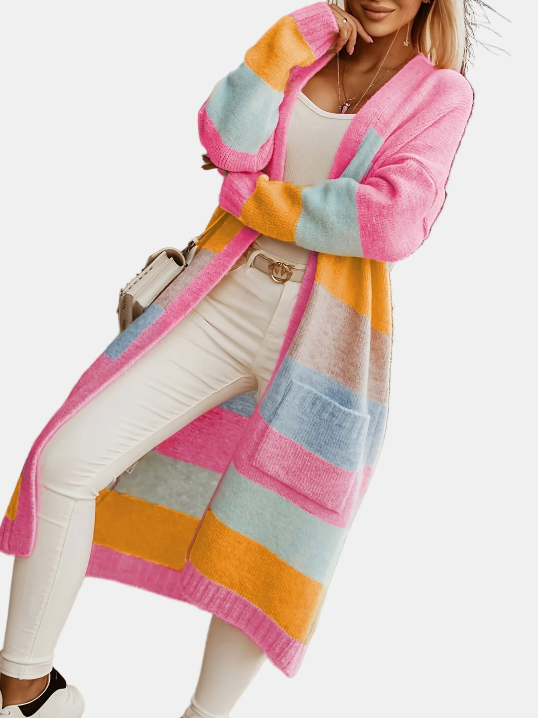 Isla | Pastel Striped Knit Cardigan
