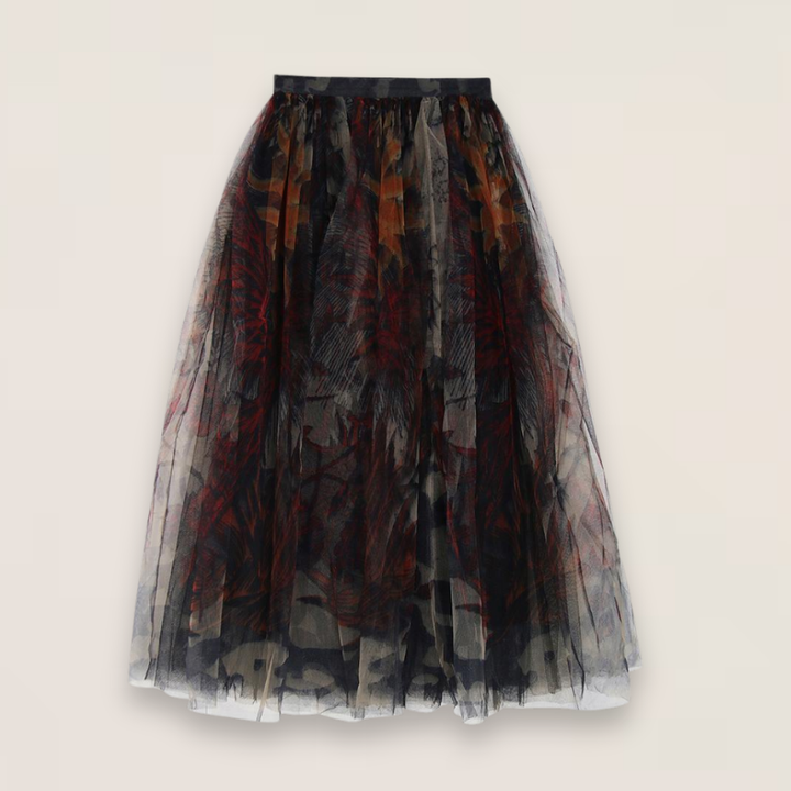 Aria | Black Lace A-Line Tulle Skirt with Fitted Waist
