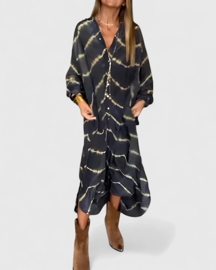 Allison | Elegant Boho Striped Maxi Dress