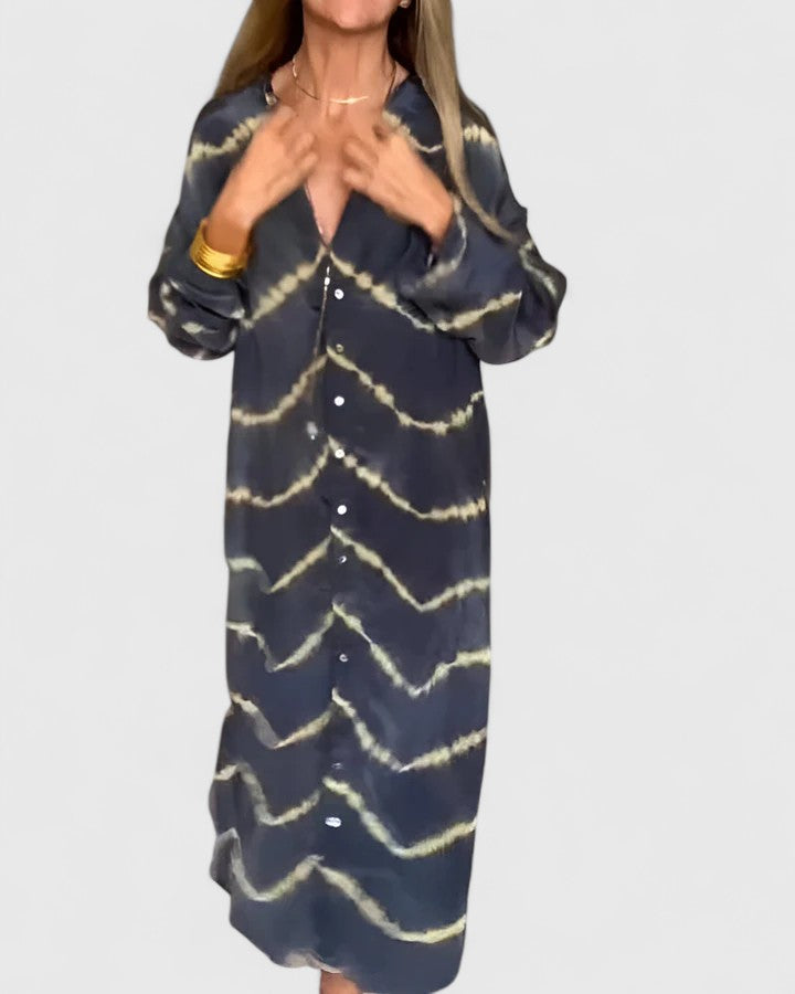 Allison | Elegant Boho Striped Maxi Dress