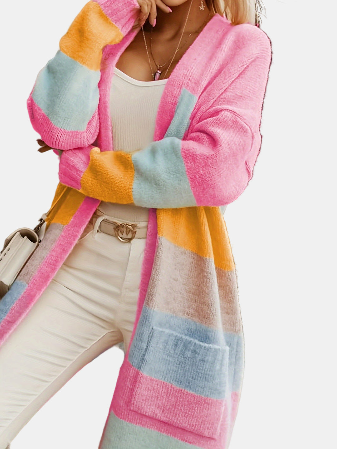 Isla | Pastel Striped Knit Cardigan
