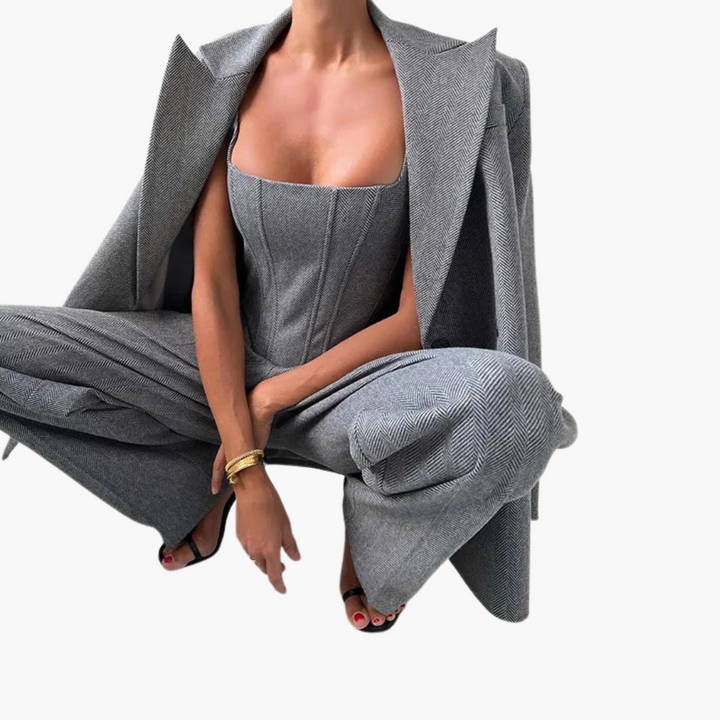 IVORY | ELEGANT FISHBONE PATTERN 3-PIECE SET