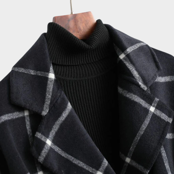 Elise | Classic Checkered Wool Coat