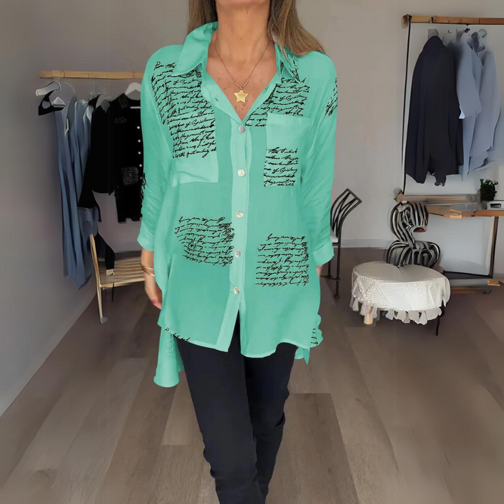Lunara - Printed Button-Up Blouse