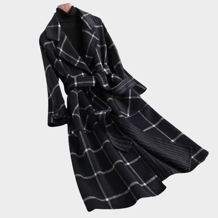 Elise | Classic Checkered Wool Coat