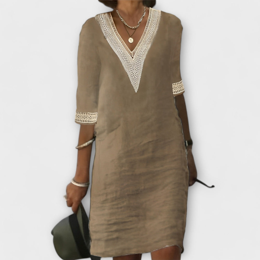 FLOR | CASUAL MID-SLEEVED DRESS