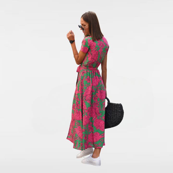 Fiorina | Floral print wrap maxi dress