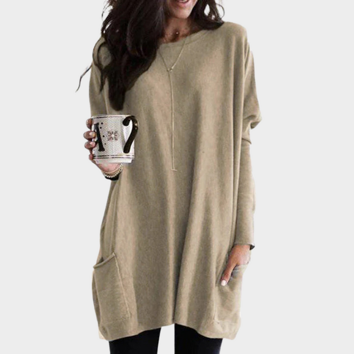 Mia | Long-Sleeved Tummy-Covering Midi Dress