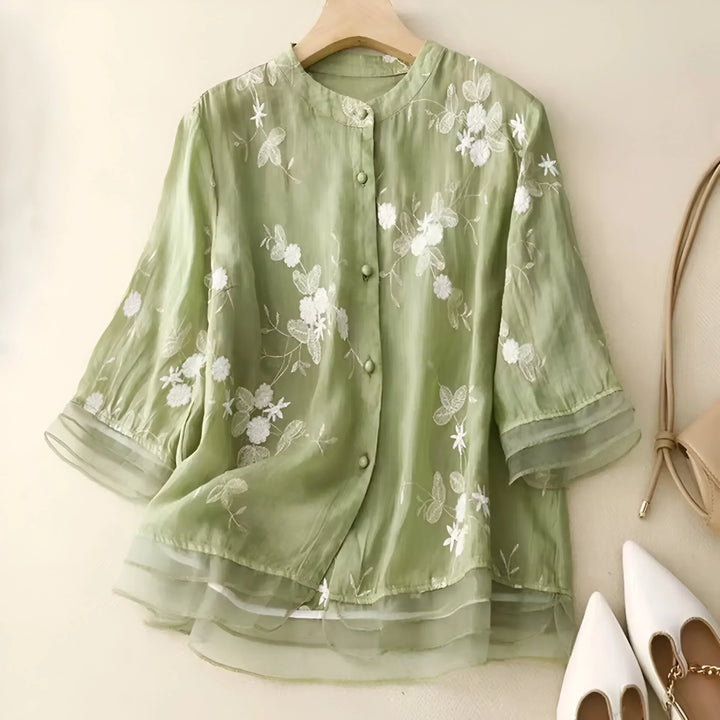 Magdalene | Embroidered Floral Blouse