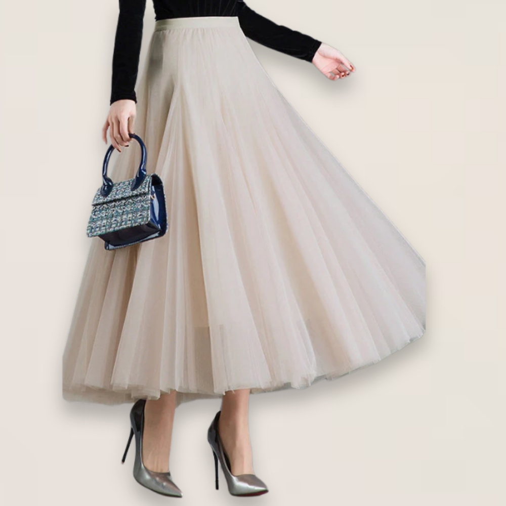 Noelle | Elegant Pleated Tulle Skirt for Spring Days