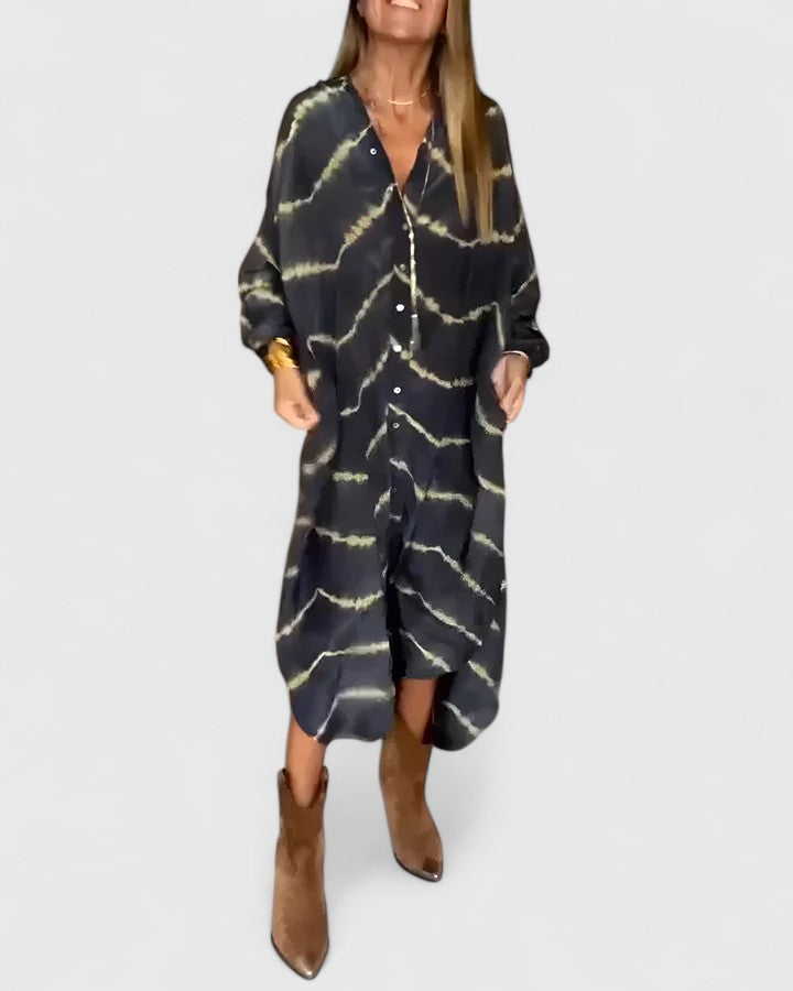 Allison | Elegant Boho Striped Maxi Dress