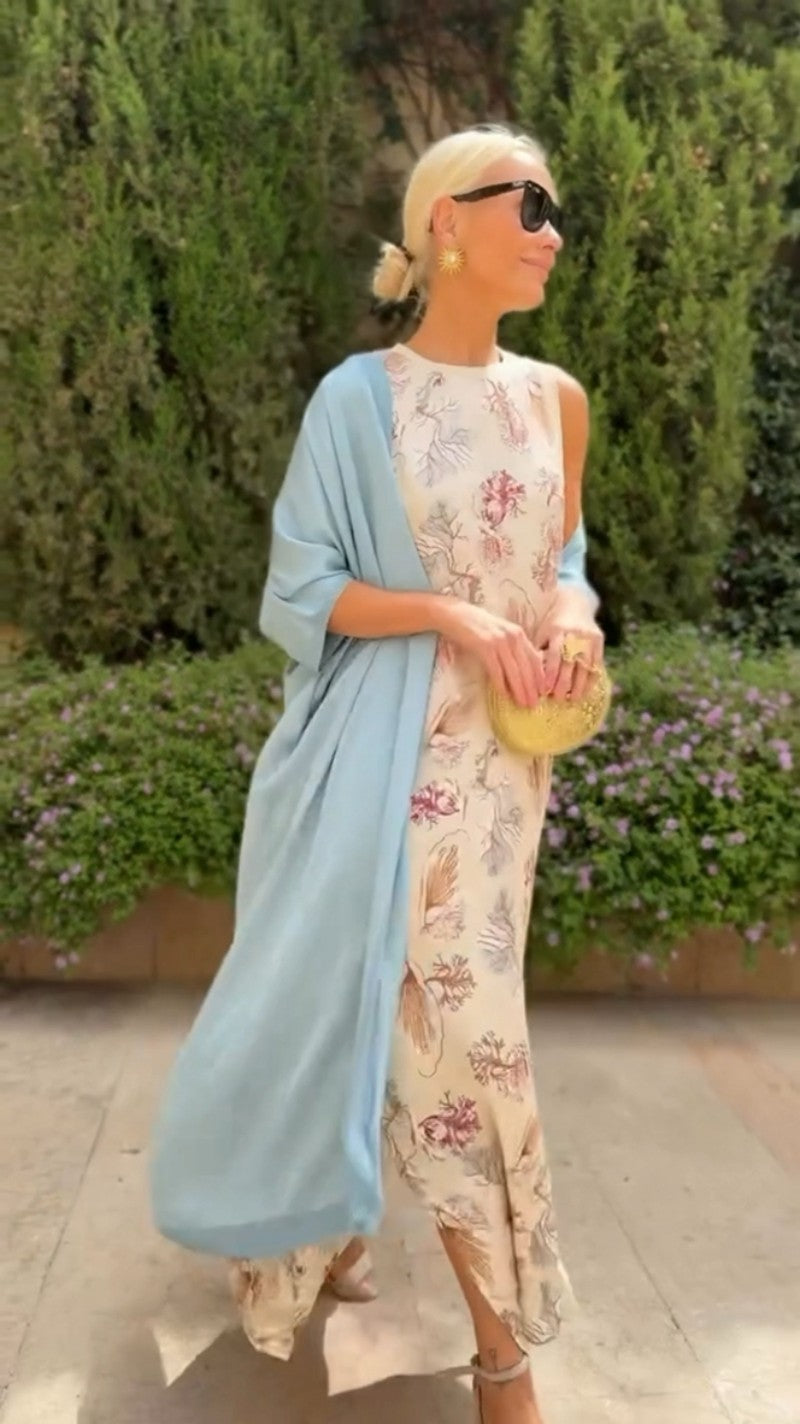 Orielle | Elegant long dress with matching shawl