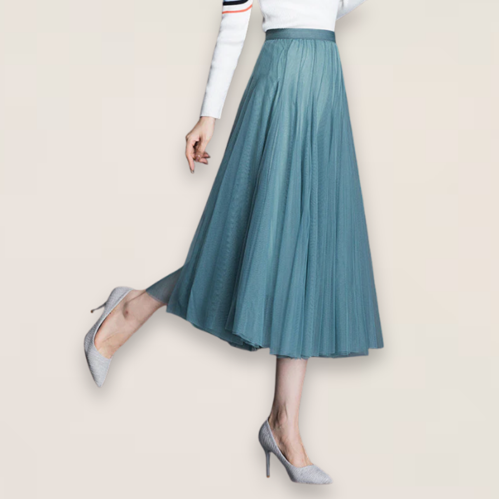 Noelle | Elegant Pleated Tulle Skirt for Spring Days