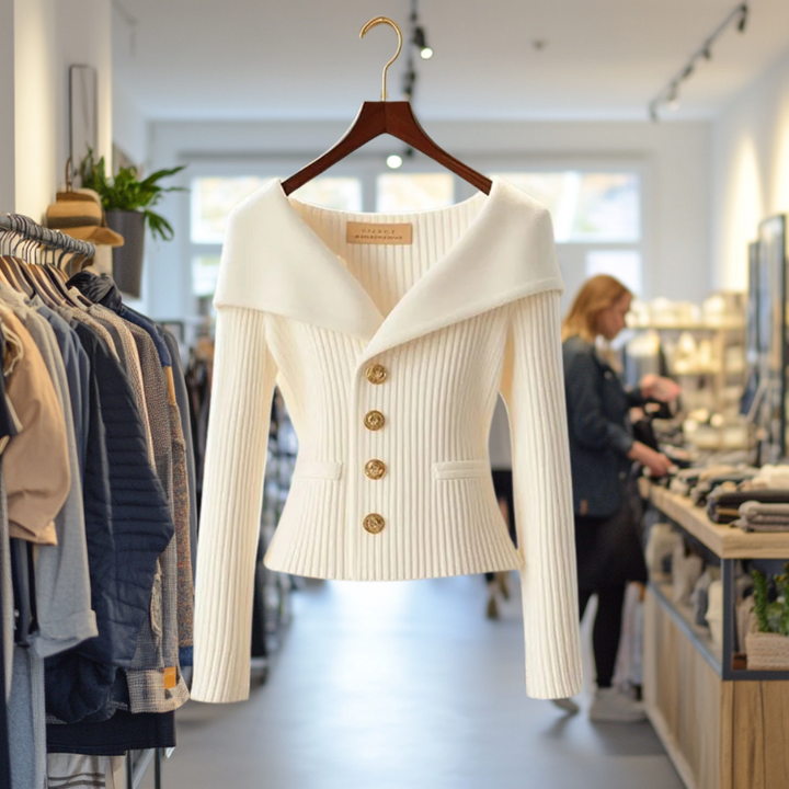 Amoura - Elegant Button-Up Pullover