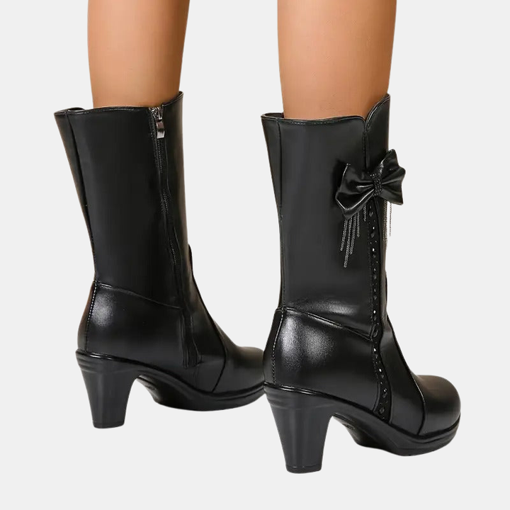 Natalia | Vintage Bow Leather Boots