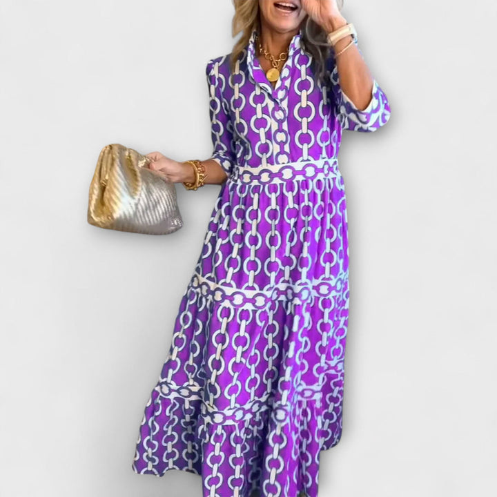 Seraphine | Collared shirt maxi layered dress