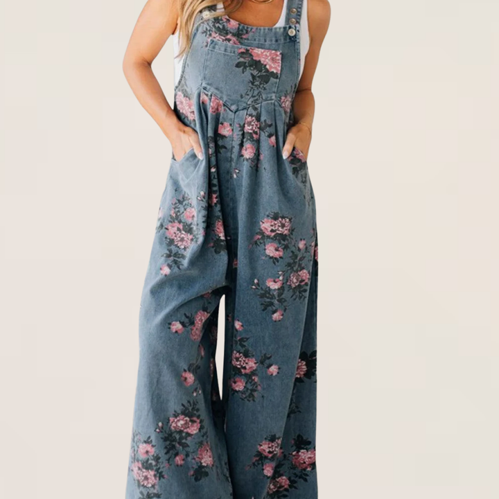 Lyra | Floral Wide-Leg Jumpsuit with Relaxed Fit
