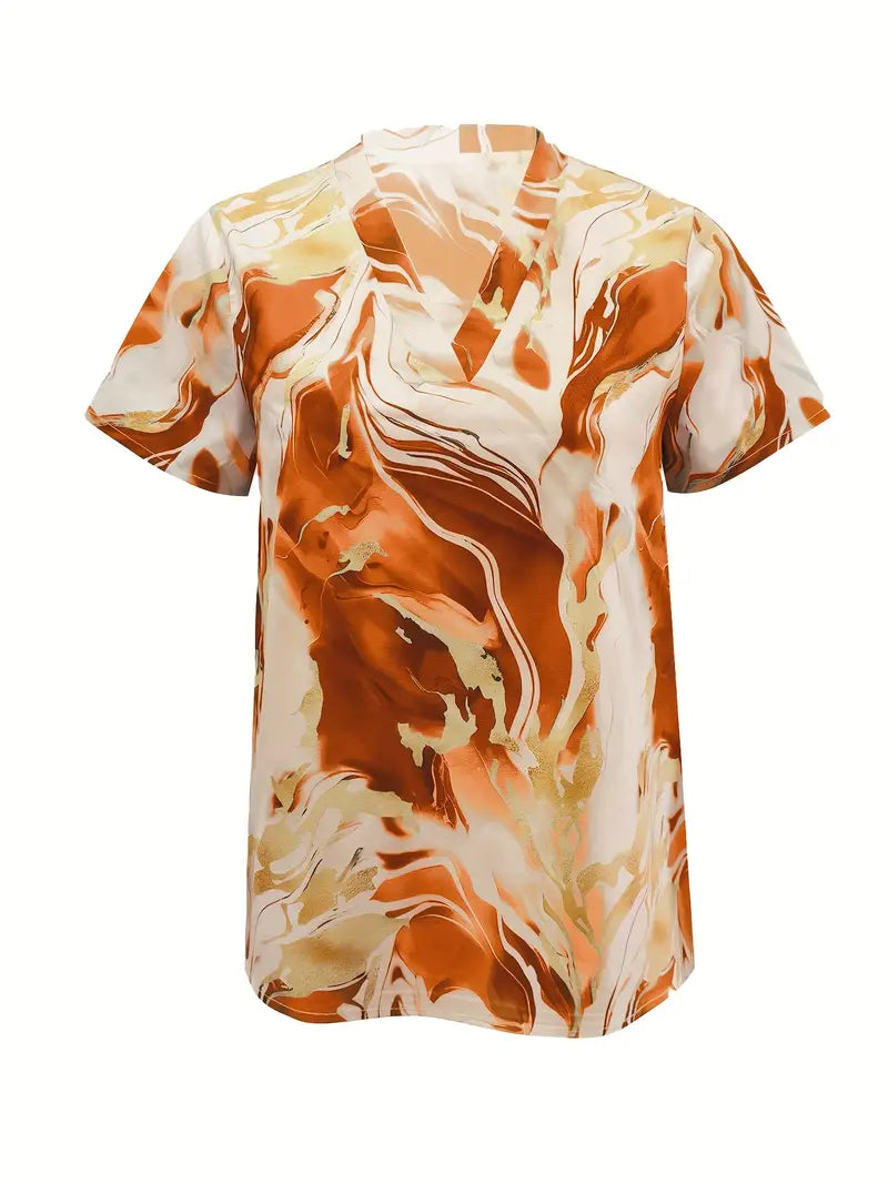 XYRIEL | STYLISH MARBLE PRINT BLOUSE