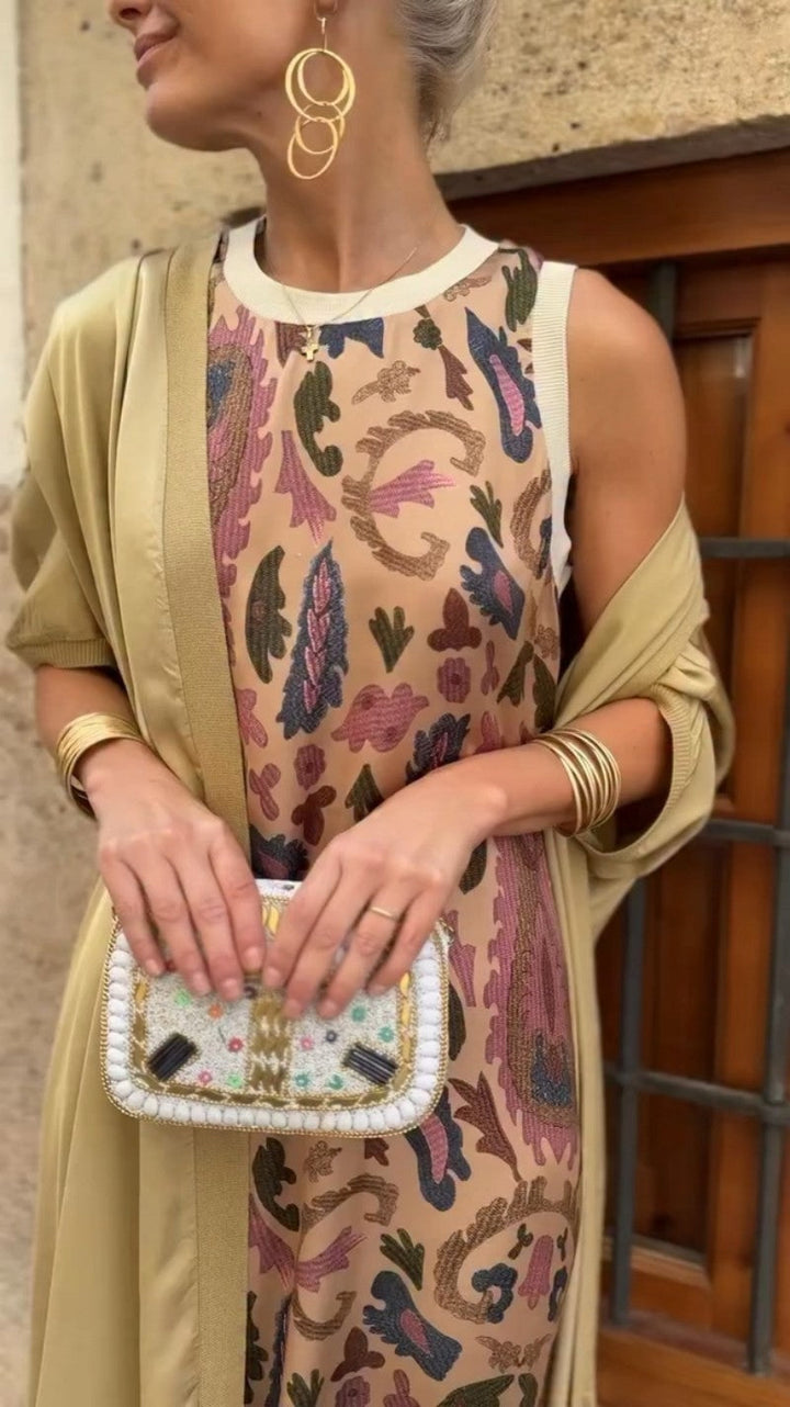 Sienna | Elegant long dress with matching shawl