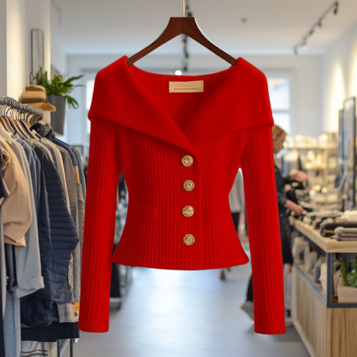 Amoura - Elegant Button-Up Pullover