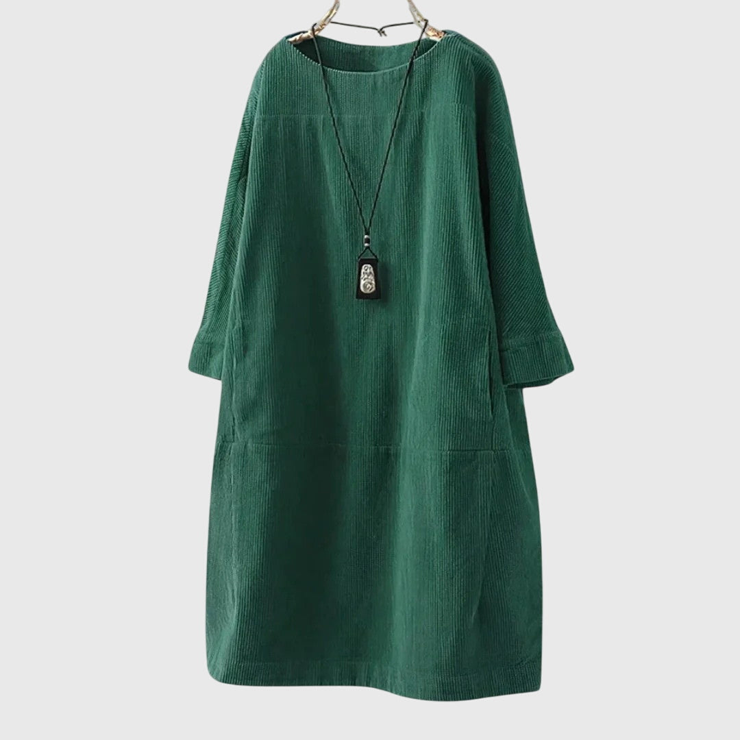 Elizabeth | Relaxed Corduroy Midi Dress