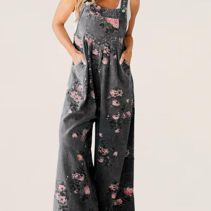 Lyra | Floral Wide-Leg Jumpsuit with Relaxed Fit