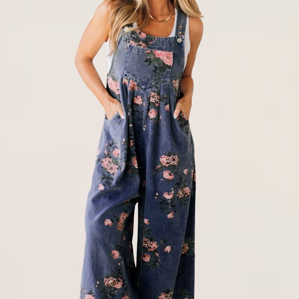 Lyra | Floral Wide-Leg Jumpsuit with Relaxed Fit