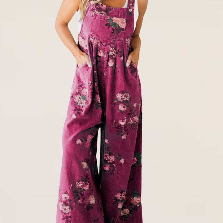 Lyra | Floral Wide-Leg Jumpsuit with Relaxed Fit