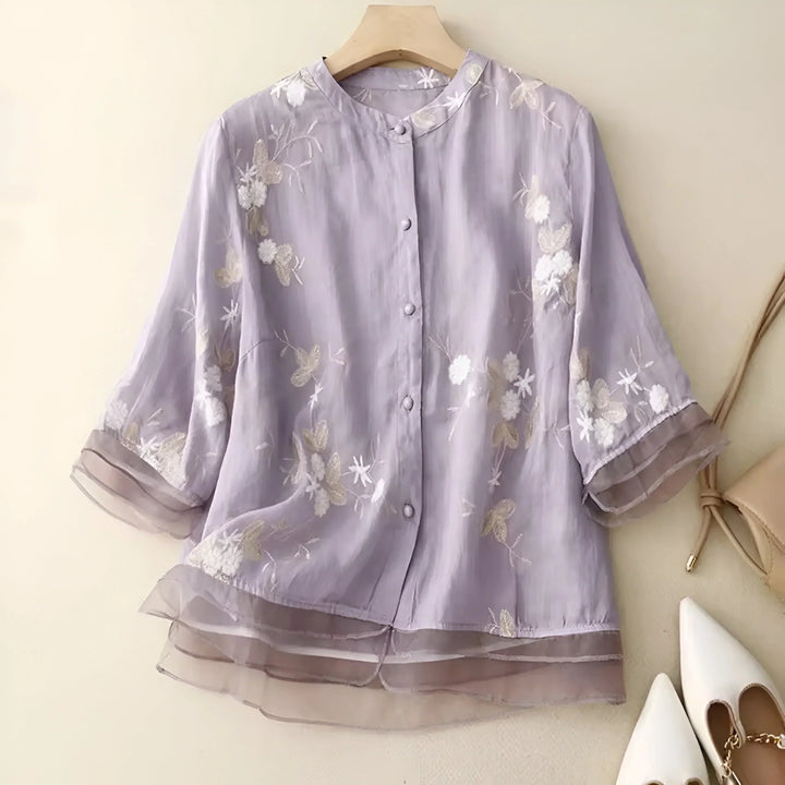 Magdalene | Embroidered Floral Blouse