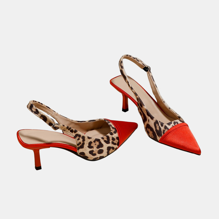 Jovienne | Leopard Wildfire Slingback Heels
