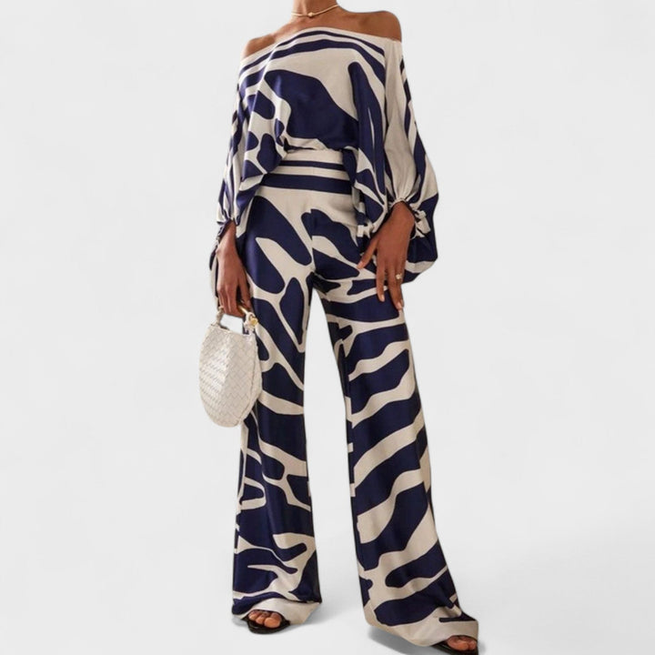 CARMEN | OFF-SHOULDER PRINTED SATIN SET