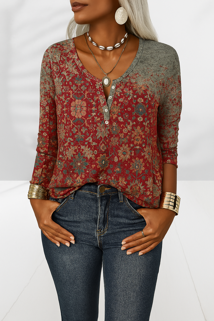 FLEXIA | LONG SLEEVED FLORAL BLOUSE
