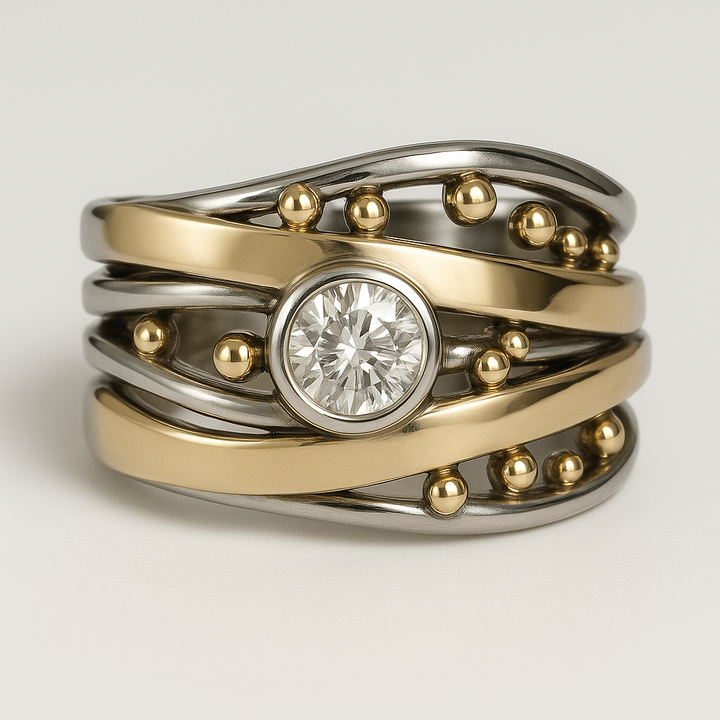 ELIZABETH | TIMELESS GOLDEN INLAID RING