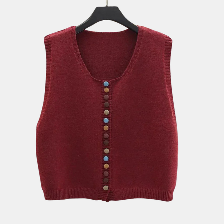Zaria | Color-Button Knit Vest
