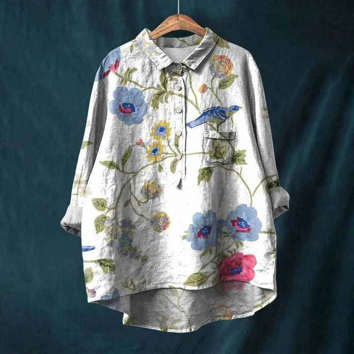 LIZETTE - PRINTED LINEN BLOUSE