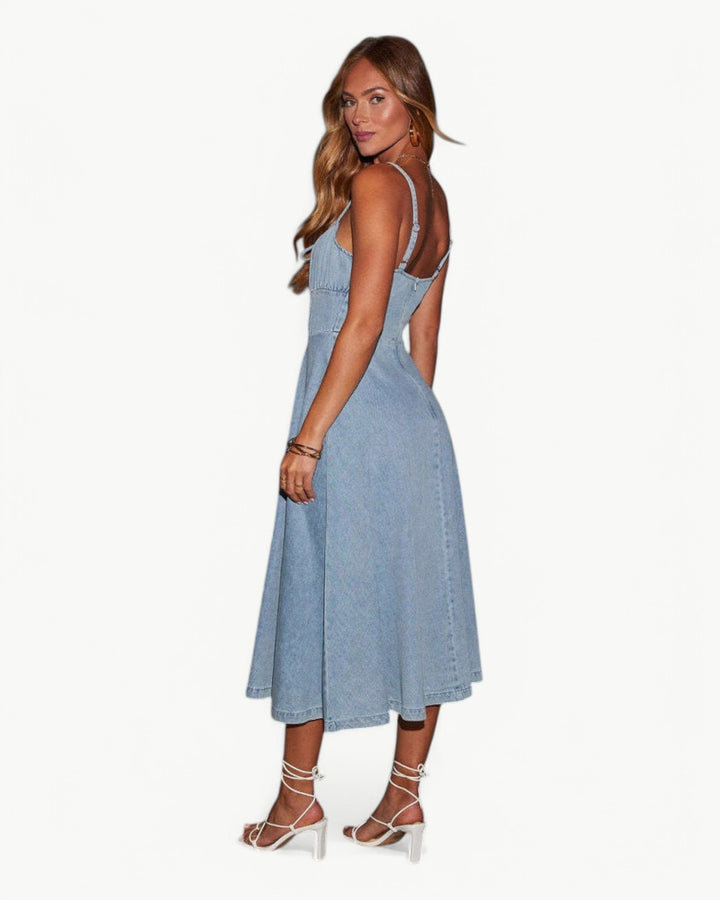 Girelle | Classic & Feminine Denim Midi Dress