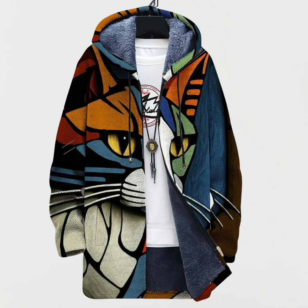 Solstice | Abstract Art Cat Face Hoodie