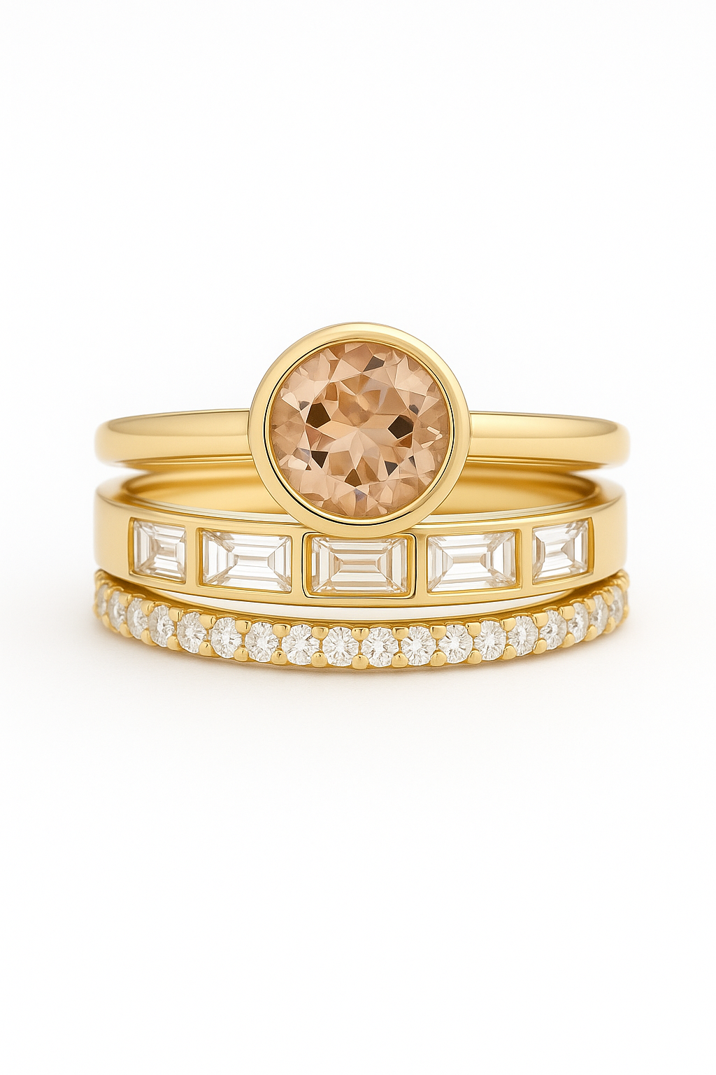JASMINE | LUXURIOUS CRYSTAL GOLD RING SET