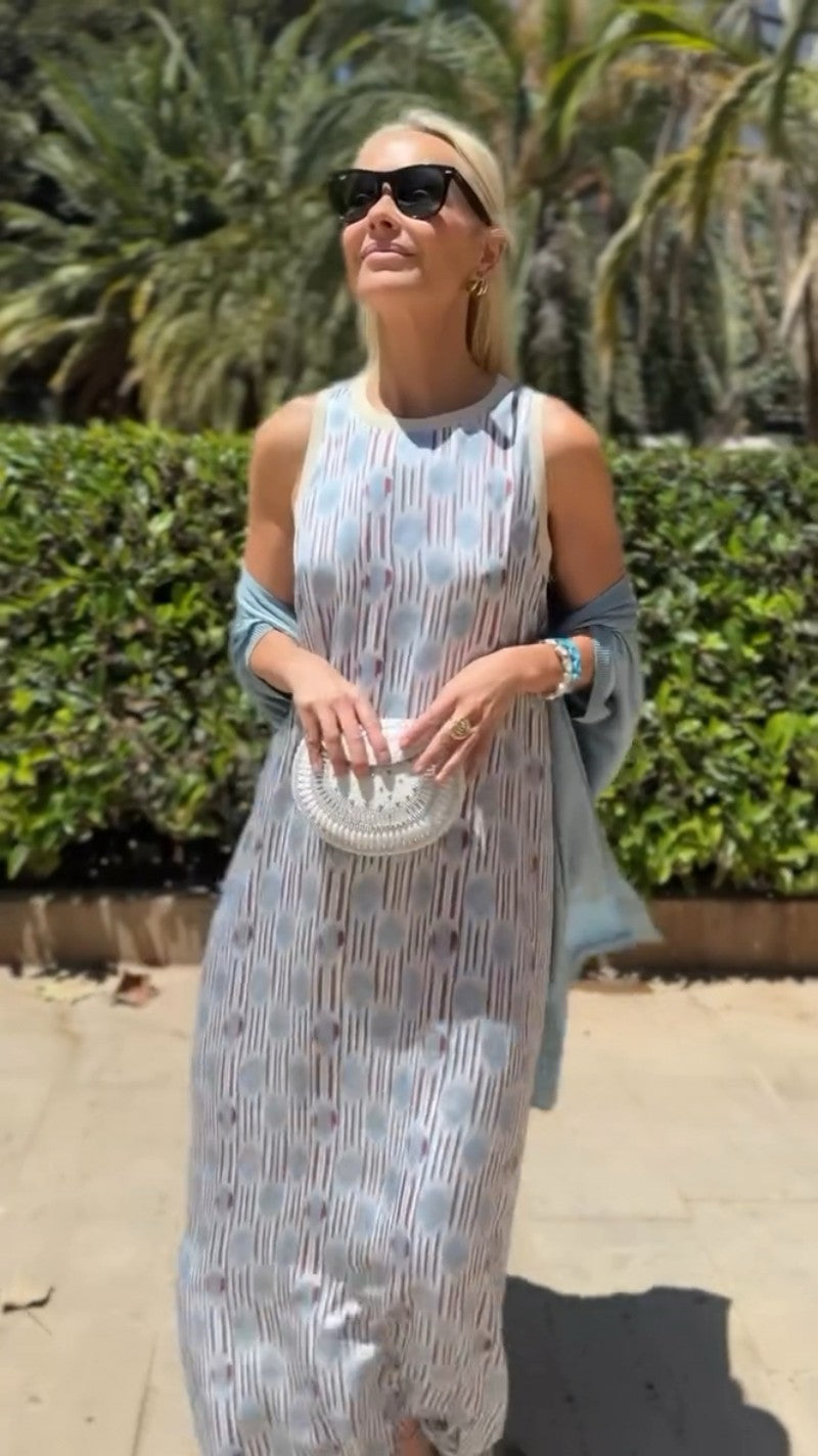 Indigo | Elegant long dress with matching shawl