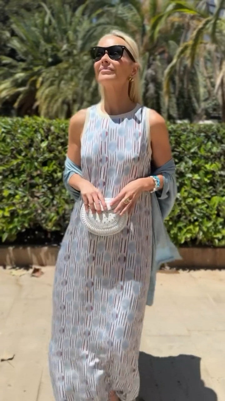 Indigo | Elegant long dress with matching shawl