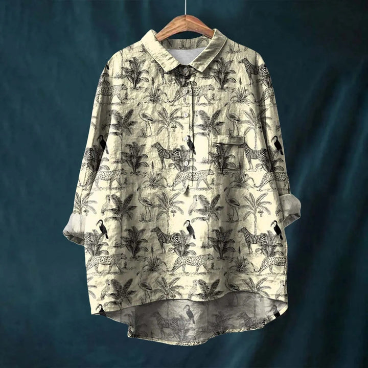 LIZETTE - PRINTED LINEN BLOUSE