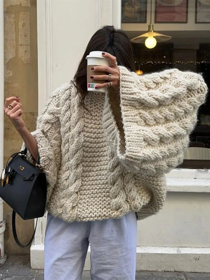 Malin - Comfortable Cable Knit Sweater
