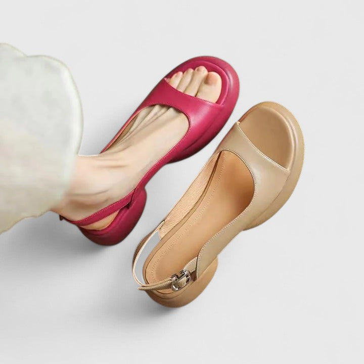 Narella | Peep-toe open-back strap sandals