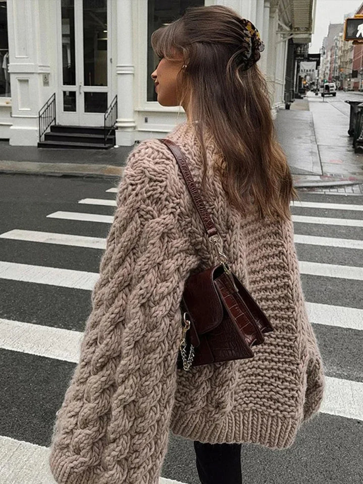 Malin - Comfortable Cable Knit Sweater