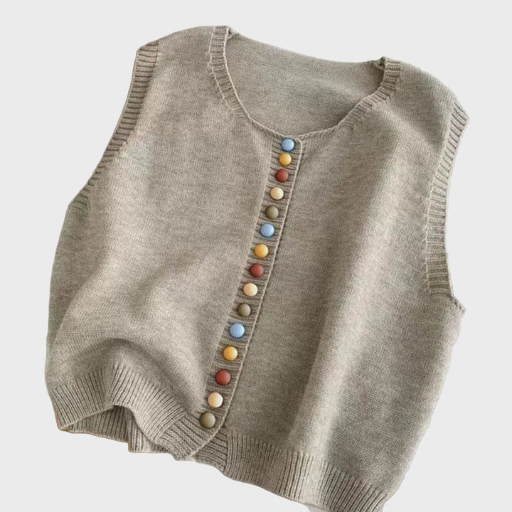 Zaria | Color-Button Knit Vest