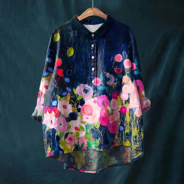 LIZETTE - PRINTED LINEN BLOUSE
