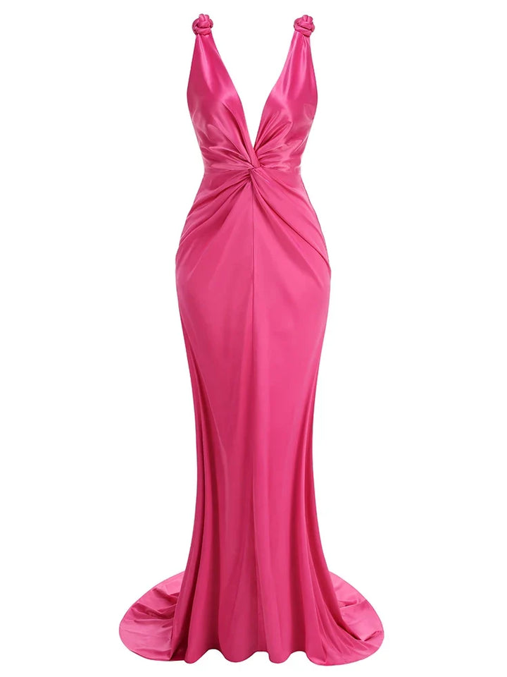 Jeannie - Sleek Pleated Sleeveless Maxi Dress