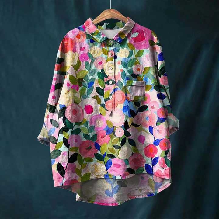 LIZETTE - PRINTED LINEN BLOUSE