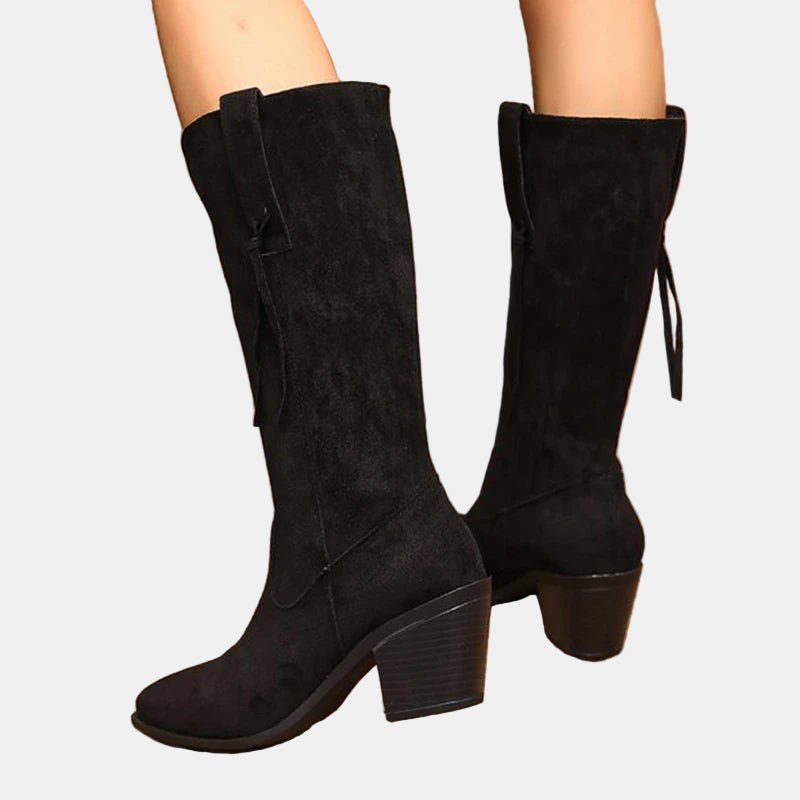 Remi | Retro Faux Suede Mid Calf Boots
